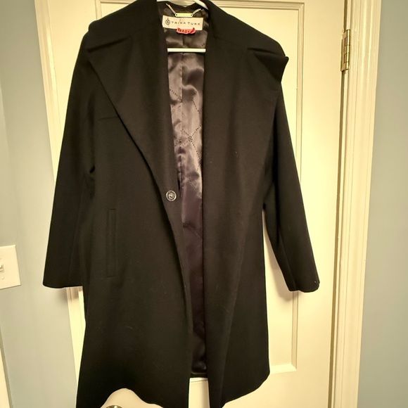 Trina Turk Classic Black Wool Coat - Picture 4 of 6